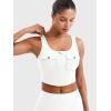 imageYEOREO CoreFlex Workout Tank Tops for Women U Neck Zip Up Crop Top Sleeveless Athletic Yoga Camisole Yvetty Going Out TopsWhite