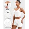 imageYEOREO CoreFlex Workout Tank Tops for Women U Neck Zip Up Crop Top Sleeveless Athletic Yoga Camisole Yvetty Going Out TopsWhite