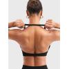 imageYEOREO Halter Sports Bras for Women Low Impact Removable Padded Adgustable Front Twist Deep V Seamless Workout Gym TopsBlack