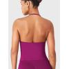 imageYEOREO SoftHue Impact Longline Strappy Top Womens Halter Workout Tank Tops Backless Gym Longline with Adjustable StrapBerry