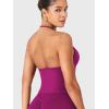 imageYEOREO SoftHue Impact Longline Strappy Top Womens Halter Workout Tank Tops Backless Gym Longline with Adjustable StrapBerry