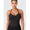 imageYEOREO SoftHue Impact Longline Strappy Top Womens Halter Workout Tank Tops Backless Gym Longline with Adjustable StrapBlack