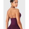 imageYEOREO SoftHue Impact Longline Strappy Top Womens Halter Workout Tank Tops Backless Gym Longline with Adjustable StrapBlack Cherry