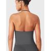 imageYEOREO SoftHue Impact Longline Strappy Top Womens Halter Workout Tank Tops Backless Gym Longline with Adjustable StrapDark Grey