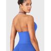 imageYEOREO SoftHue Impact Longline Strappy Top Womens Halter Workout Tank Tops Backless Gym Longline with Adjustable StrapElectric Blue