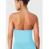 imageYEOREO SoftHue Impact Longline Strappy Top Womens Halter Workout Tank Tops Backless Gym Longline with Adjustable StrapLight Blue