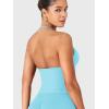 imageYEOREO SoftHue Impact Longline Strappy Top Womens Halter Workout Tank Tops Backless Gym Longline with Adjustable StrapLight Blue