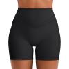 imageYEOREO Women Workout Yoga Shorts 45quot No Front Seam Hidden Scrunch Almiy High Rise Buttery Biker ShortsBlack