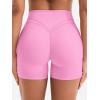imageYEOREO Women Workout Yoga Shorts 45quot No Front Seam Hidden Scrunch Almiy High Rise Buttery Biker ShortsBubblegum Pink