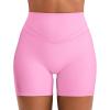 imageYEOREO Women Workout Yoga Shorts 45quot No Front Seam Hidden Scrunch Almiy High Rise Buttery Biker ShortsBubblegum Pink