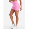 imageYEOREO Women Workout Yoga Shorts 45quot No Front Seam Hidden Scrunch Almiy High Rise Buttery Biker ShortsBubblegum Pink