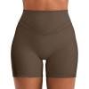 imageYEOREO Women Workout Yoga Shorts 45quot No Front Seam Hidden Scrunch Almiy High Rise Buttery Biker ShortsCoffee