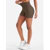 imageYEOREO Women Workout Yoga Shorts 45quot No Front Seam Hidden Scrunch Almiy High Rise Buttery Biker ShortsCoffee