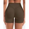 imageYEOREO Women Workout Yoga Shorts 45quot No Front Seam Hidden Scrunch Almiy High Rise Buttery Biker ShortsCoffee
