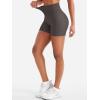 imageYEOREO Women Workout Yoga Shorts 45quot No Front Seam Hidden Scrunch Almiy High Rise Buttery Biker ShortsDark Gray
