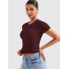 imageYEOREO Womens Crop Top Crew Neck Y2K Baby Tee Slim Fit Short Sleeve Shirt Corriny Going Out Workout Basic TopsDeep Wine Red