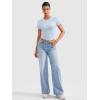 imageYEOREO Womens Crop Top Crew Neck Y2K Baby Tee Slim Fit Short Sleeve Shirt Corriny Going Out Workout Basic TopsLight Blue