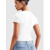 imageYEOREO Womens Crop Top Crew Neck Y2K Baby Tee Slim Fit Short Sleeve Shirt Corriny Going Out Workout Basic TopsWhite