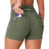 imageYEOREO CoreFlex Cargo Pocket Workout Shorts for Women Scrunch Zipper 36quot High Waisted Yoga Gym ShortsArmy