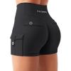 imageYEOREO CoreFlex Women Workout Gym Shorts with Cargo Pockets Hidden Scrunch 36quot Inseam No Front Seam Biker ShortsBlack