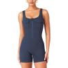 imageYEOREO CoreFlex Workout Jumpsuits for Women One Piece Backless Sleeveless Jumpsuit with Pockets Cargo Zip Up Gym Yoga RompersNavy Blue