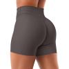 imageYEOREO Women Workout Yoga Shorts 45quot No Front Seam Hidden Scrunch Almiy High Rise Buttery Biker ShortsDark Gray