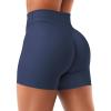 imageYEOREO Women Workout Yoga Shorts 45quot No Front Seam Hidden Scrunch Almiy High Rise Buttery Biker ShortsNavy Blue