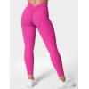 imageYEOREO Gym Leggings for Women V Back Workout Leggings Scrunch Butt Lifting Leggings for Women High Waist Yoga Pants DazePink