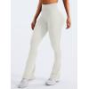 imageYEOREO Mini Flare Leggings Womens Workout Butt Lifting Legging Hidden Scrunch Seamless 28quot  30quot Impact Lilliean Yoga PantsFeather Beige