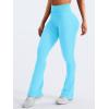 imageYEOREO Mini Flare Leggings Womens Workout Butt Lifting Legging Hidden Scrunch Seamless 28quot  30quot Impact Lilliean Yoga PantsLight Blue