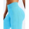 imageYEOREO Mini Flare Leggings Womens Workout Butt Lifting Legging Hidden Scrunch Seamless 28quot  30quot Impact Lilliean Yoga PantsLight Blue