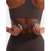 imageYEOREO Y Back Sports Bras for Women Padded Racerback Bra Paisely Light Impact Adjustable Straps Gym Workout TopsCocoa