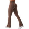 imageYEOREO Mini Flare Leggings Womens Workout Butt Lifting Legging Hidden Scrunch Seamless 28quot  30quot Impact Lilliean Yoga PantsDeep Brown