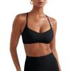 imageYEOREO Y Back Sports Bras for Women Padded Racerback Bra Paisely Light Impact Adjustable Straps Gym Workout TopsBlack