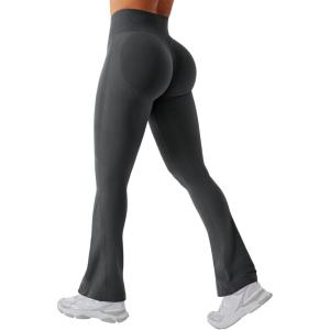 imageYEOREO Mini Flare Leggings Womens Workout Butt Lifting Legging Hidden Scrunch Seamless 28quot  30quot Impact Lilliean Yoga PantsAsphalt Ash