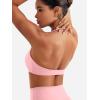 imageYEOREO Halter Sports Bras for Women Strappy Backless Impact Removable Pads Adjustable Deep V Bra Workout Gym Yoga Crop TopBaby Pink