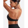 imageYEOREO Halter Sports Bras for Women Strappy Backless Impact Removable Pads Adjustable Deep V Bra Workout Gym Yoga Crop TopBlack