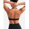 imageYEOREO Halter Sports Bras for Women Strappy Backless Impact Removable Pads Adjustable Deep V Bra Workout Gym Yoga Crop TopBlack