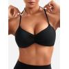 imageYEOREO Halter Sports Bras for Women Strappy Backless Impact Removable Pads Adjustable Deep V Bra Workout Gym Yoga Crop TopBlack