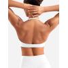 imageYEOREO Halter Sports Bras for Women Strappy Backless Impact Removable Pads Adjustable Deep V Bra Workout Gym Yoga Crop TopWhite