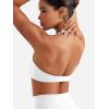imageYEOREO Halter Sports Bras for Women Strappy Backless Impact Removable Pads Adjustable Deep V Bra Workout Gym Yoga Crop TopWhite