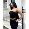imageYEOREO Sophie Women Sexy Long Tube Tops Double Lined Basic Y2K Summer Cute Strapless Fitted Bandeau Going Out Crop TopBlack