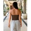 imageYEOREO Sophie Women Sexy Long Tube Tops Double Lined Basic Y2K Summer Cute Strapless Fitted Bandeau Going Out Crop TopBrown
