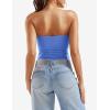 imageYEOREO Sophie Women Sexy Long Tube Tops Double Lined Basic Y2K Summer Cute Strapless Fitted Bandeau Going Out Crop TopCharming Blue