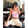 imageYEOREO Sophie Women Sexy Long Tube Tops Double Lined Basic Y2K Summer Cute Strapless Fitted Bandeau Going Out Crop TopCherry Pink