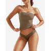 imageYEOREO Sophie Women Sexy Long Tube Tops Double Lined Basic Y2K Summer Cute Strapless Fitted Bandeau Going Out Crop TopCoffee