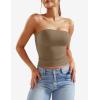 imageYEOREO Sophie Women Sexy Long Tube Tops Double Lined Basic Y2K Summer Cute Strapless Fitted Bandeau Going Out Crop TopCoffee