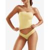 imageYEOREO Sophie Women Sexy Long Tube Tops Double Lined Basic Y2K Summer Cute Strapless Fitted Bandeau Going Out Crop TopCreamy Yellow