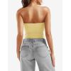 imageYEOREO Sophie Women Sexy Long Tube Tops Double Lined Basic Y2K Summer Cute Strapless Fitted Bandeau Going Out Crop TopCreamy Yellow