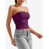 imageYEOREO Sophie Women Sexy Long Tube Tops Double Lined Basic Y2K Summer Cute Strapless Fitted Bandeau Going Out Crop TopDeep Raspberry